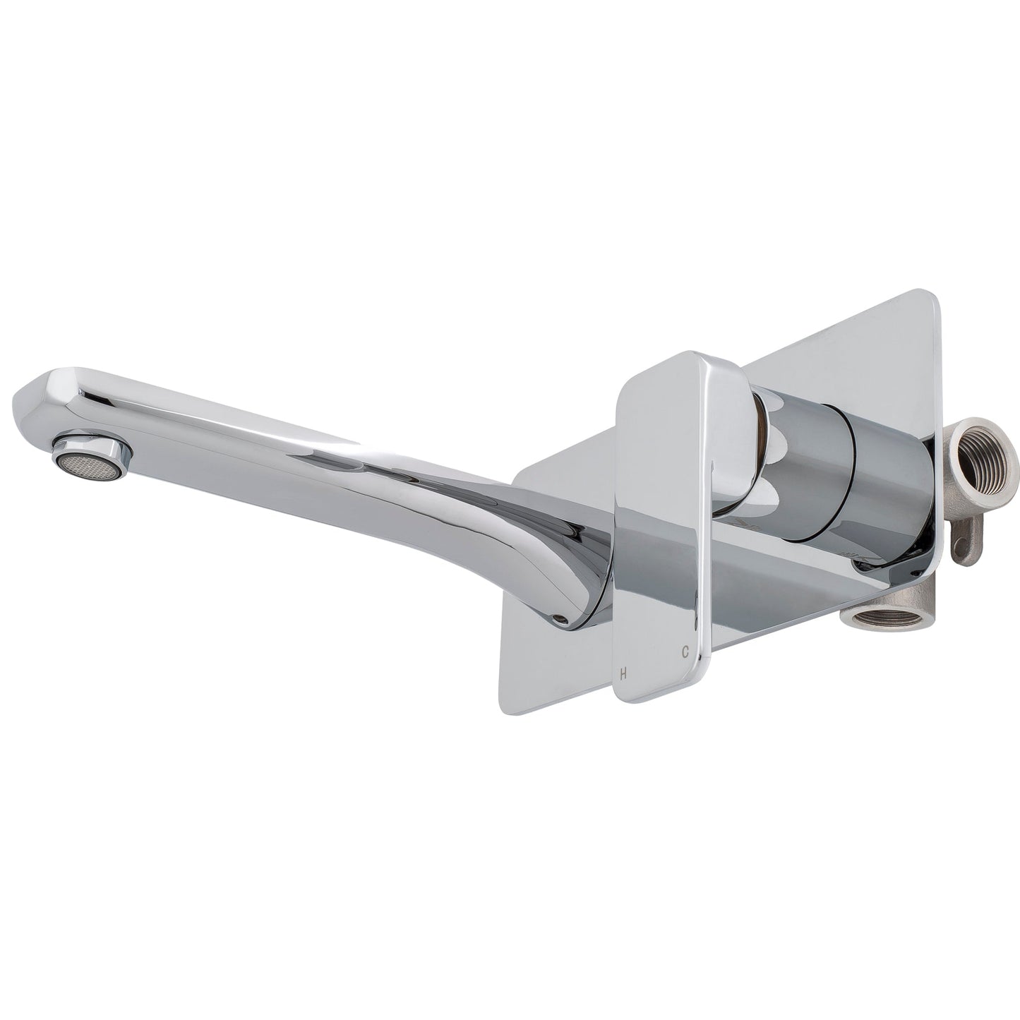 Kiki Wall Mounted Basin/ Bath Mixer with Spout, Polished Chrome