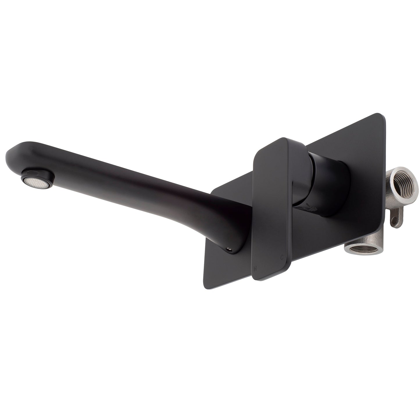 Kiki Wall Mounted Basin/ Bath Mixer with Spout, Matte Black