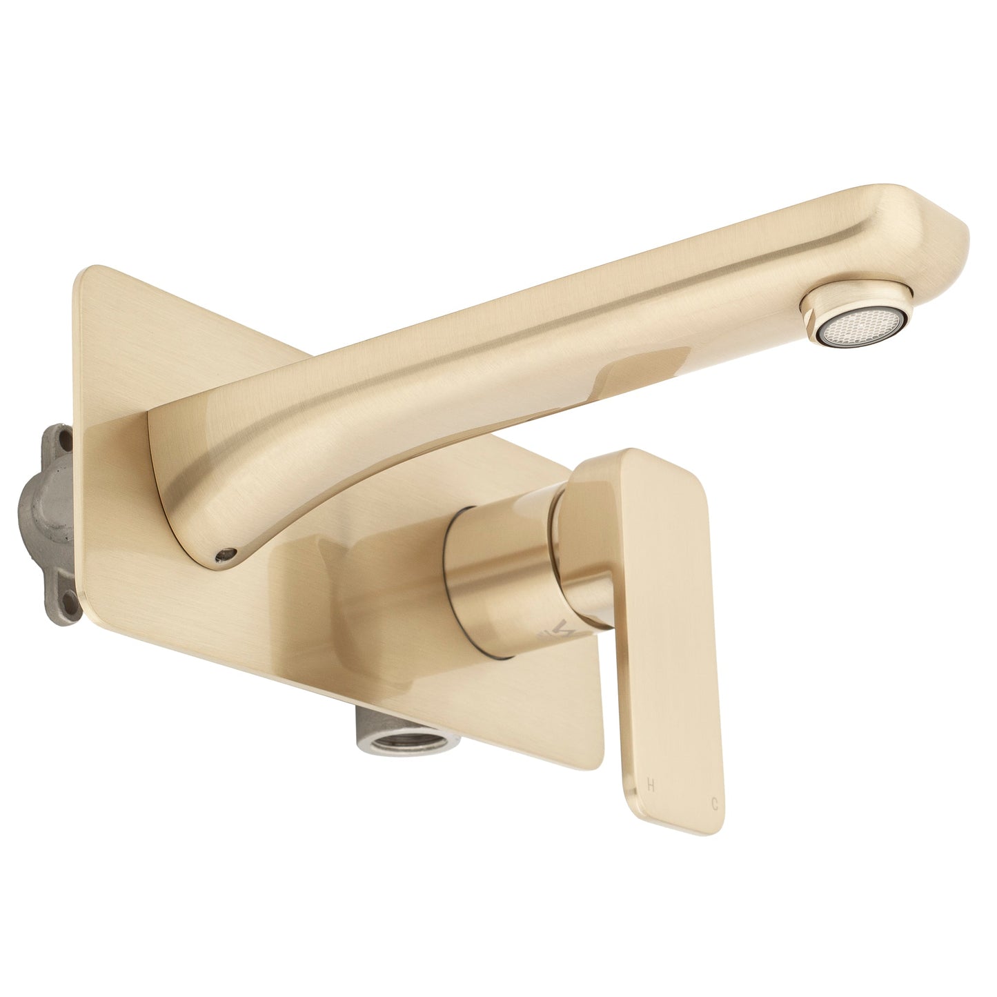 Kiki Wall Mounted Basin/ Bath Mixer with Spout, PVD Brushed Brass (Gold)