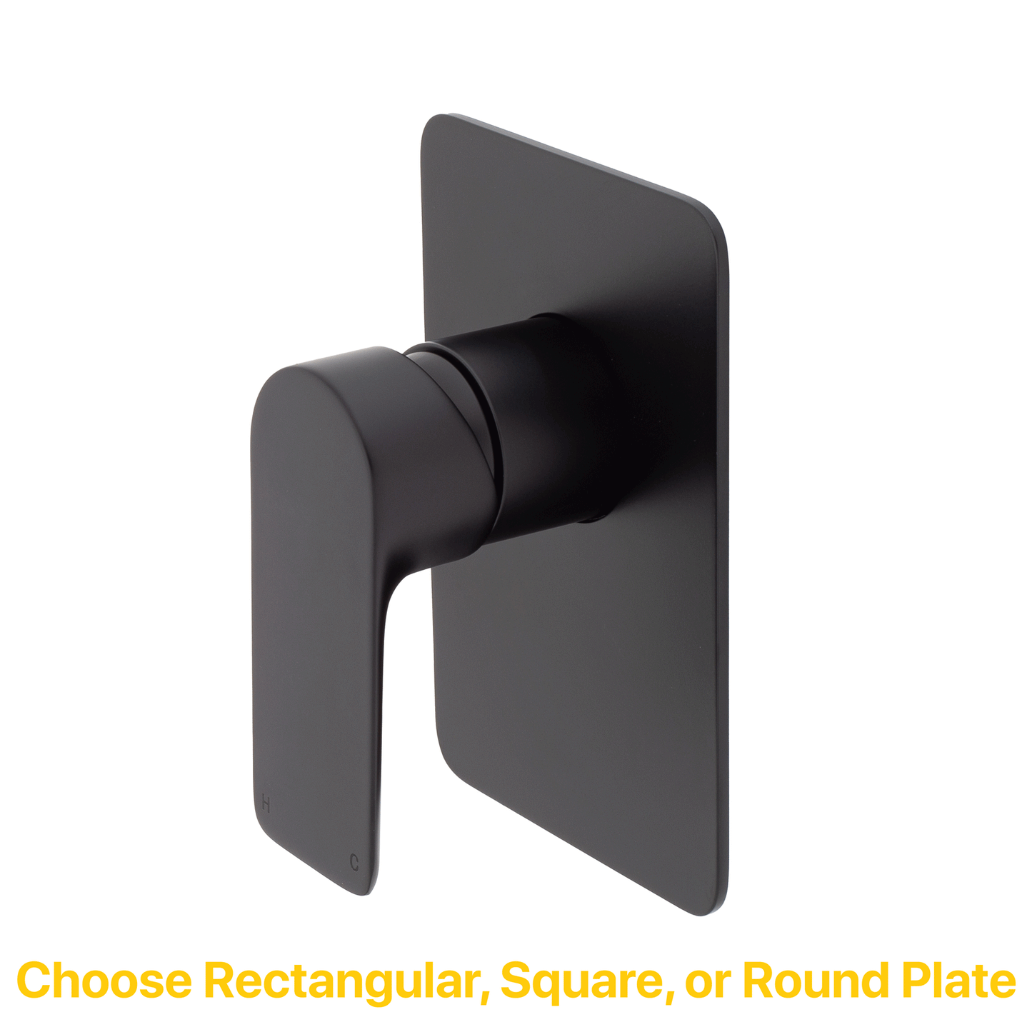 Jena Shower/ Bath Wall Mixer with Round Plates, Matte Black