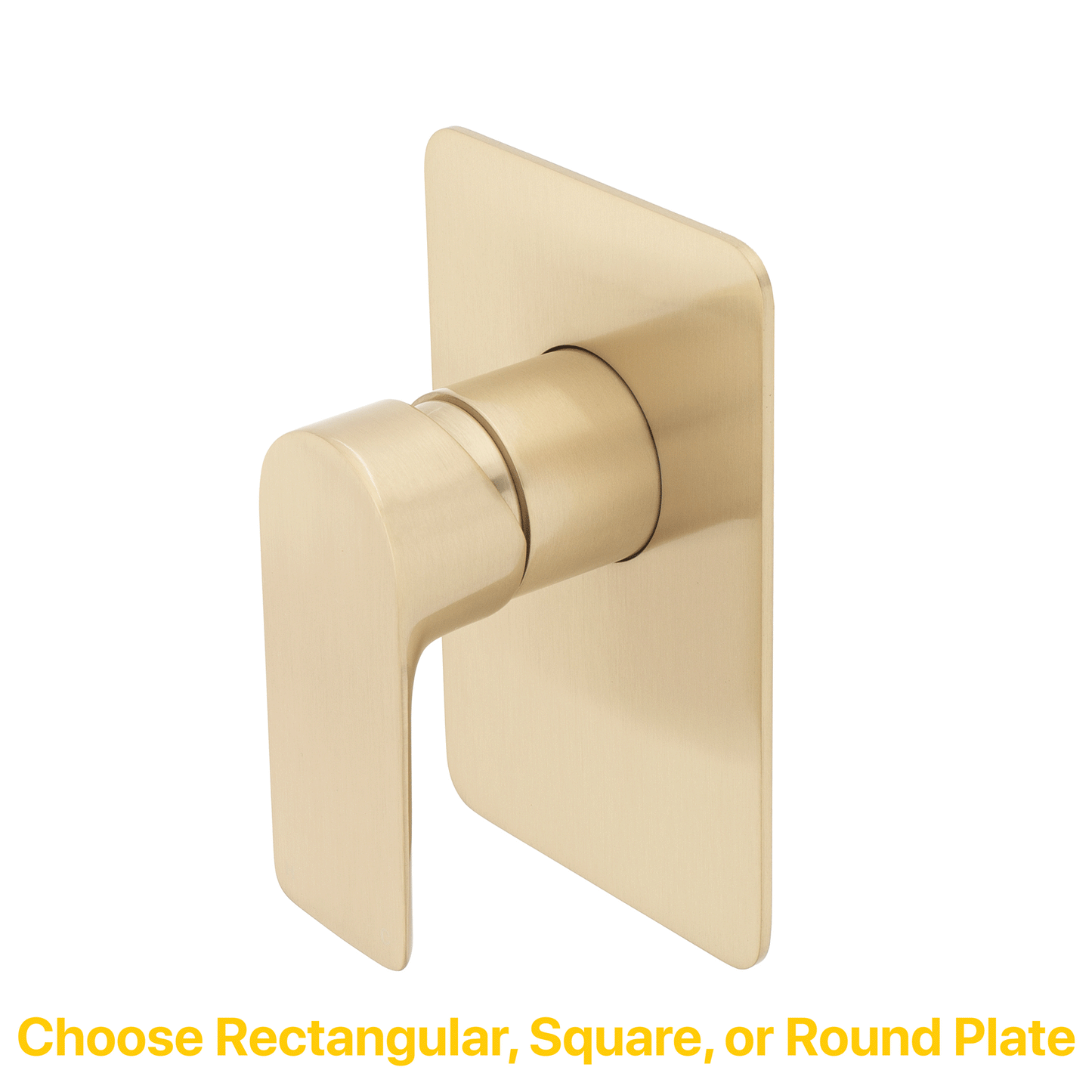 Jena Shower/ Bath Wall Mixer with Round Plates, Brushed Brass (Gold)