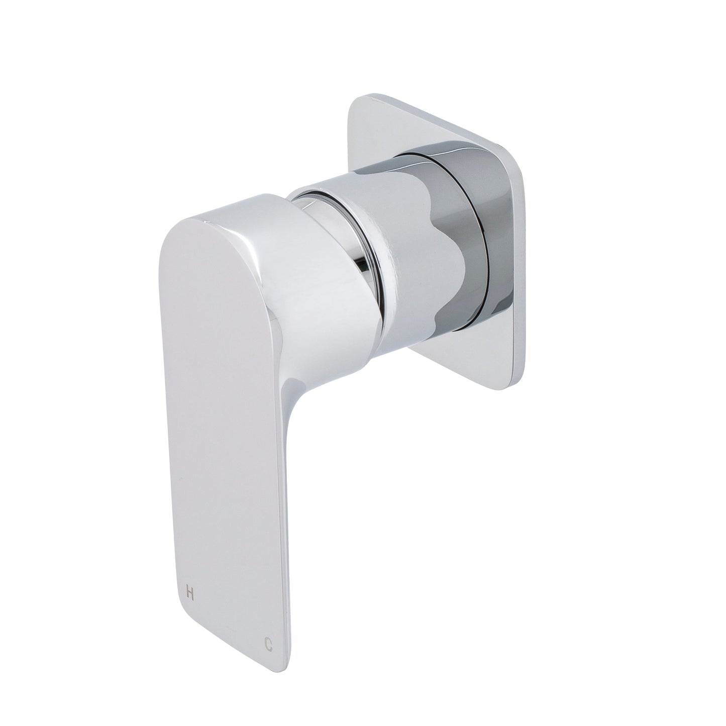 Jena Shower/ Bath Wall Mixer with Square Plates, Polished Chrome