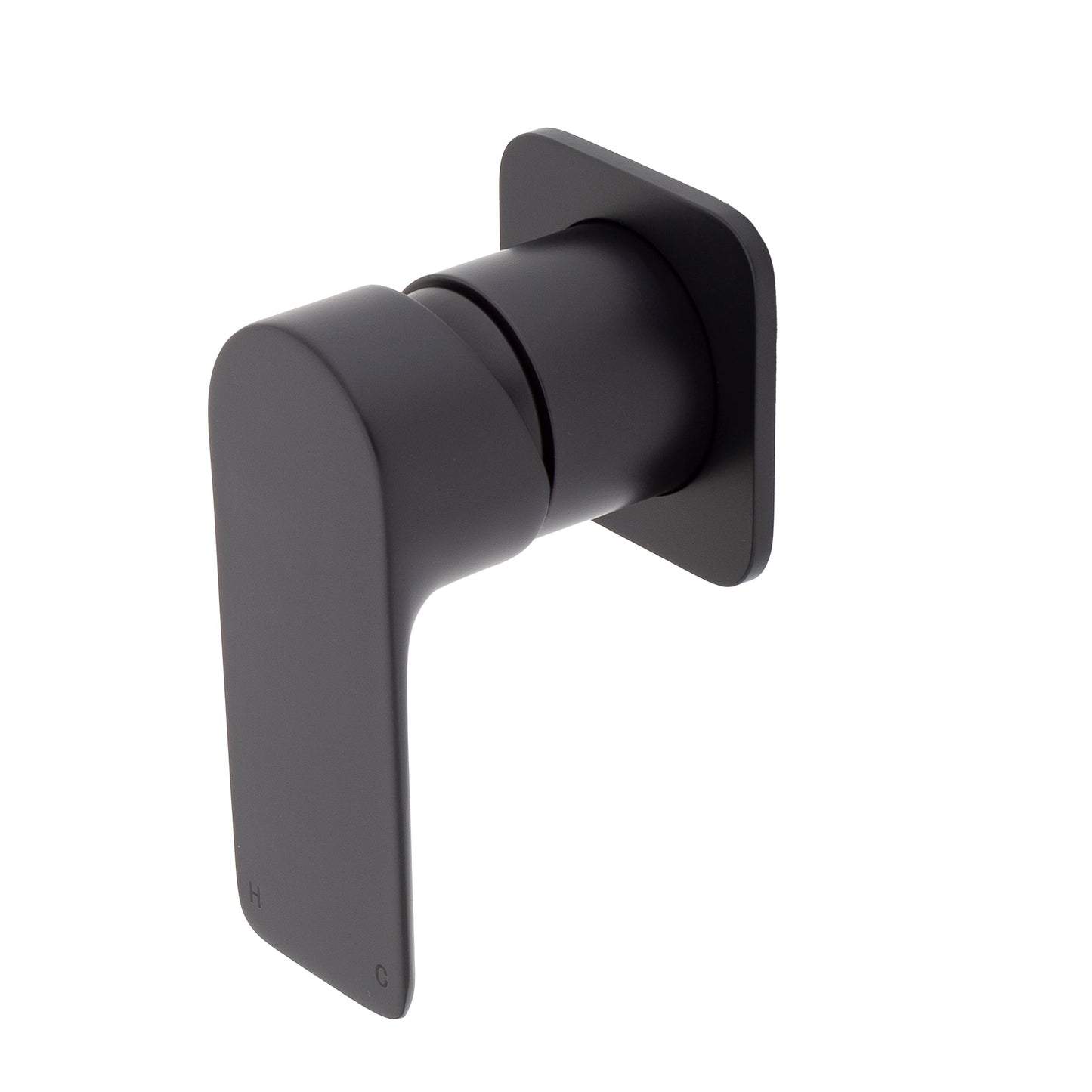 Jena Shower/ Bath Wall Mixer with Square Plates, Matte Black