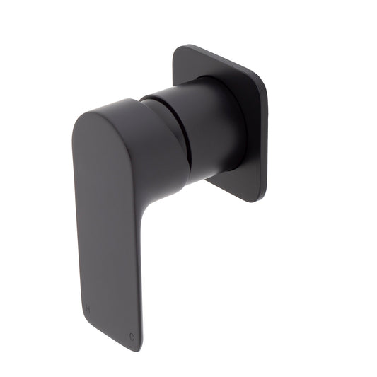 Jena Shower/ Bath Wall Mixer with Square Plates, Matte Black