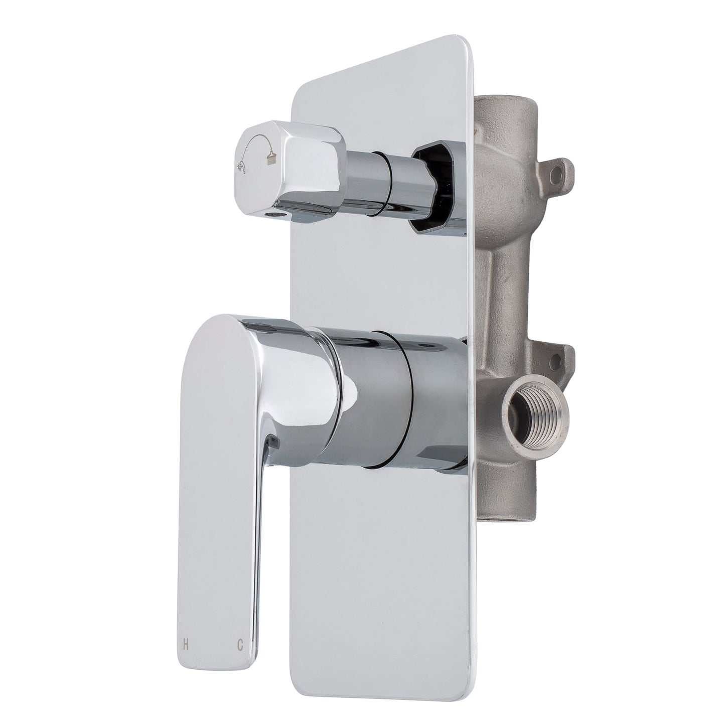 Jena Shower/ Bath Wall Mixer with Diverter, Polished Chrome