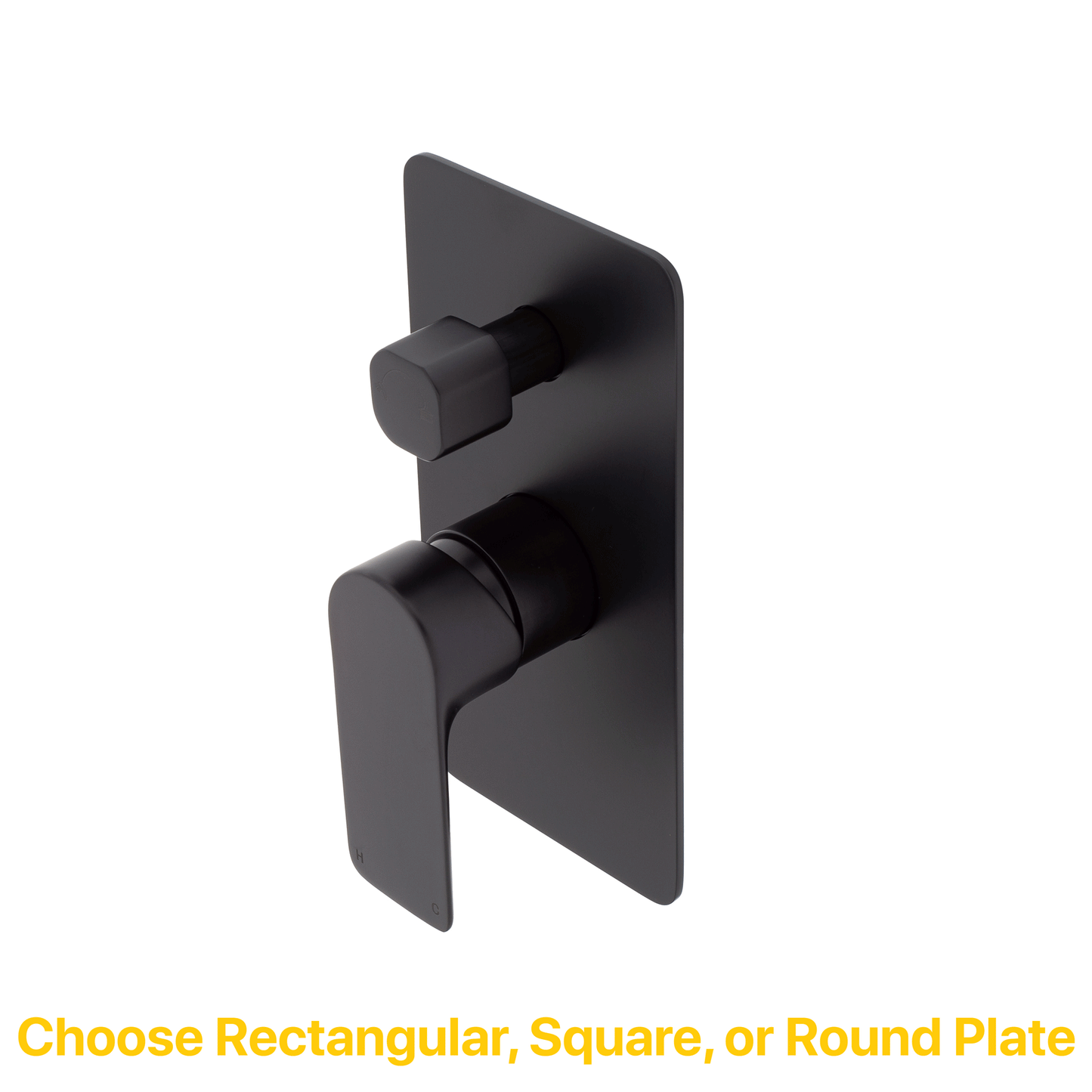 Jena Shower/ Bath Wall Mixer with Diverter and Round Plates, Matte Black