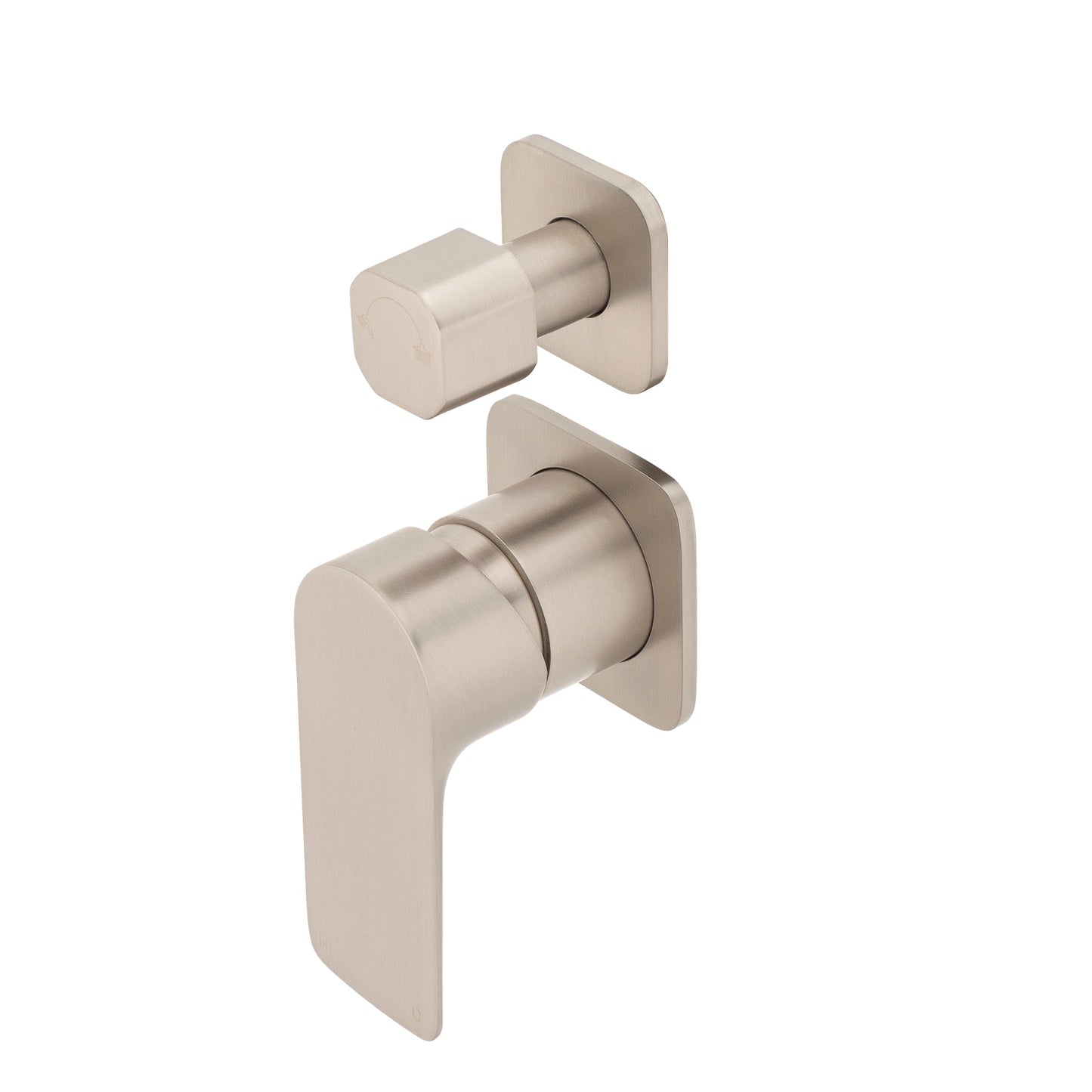 Jena Shower/ Bath Wall Mixer with Diverter and Square Plates, Brushed Nickel