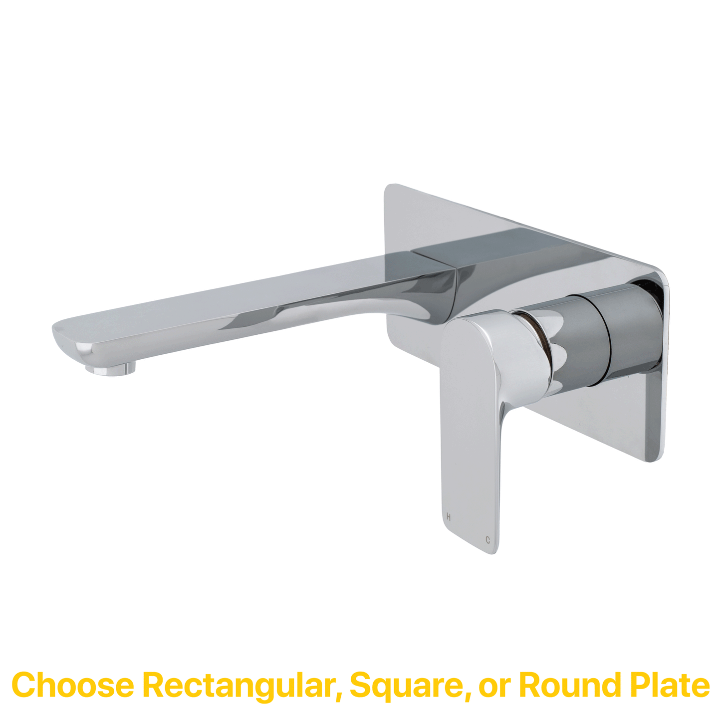 Jena Wall Mounted Basin/ Bath Mixer with Spout, Polished Chrome