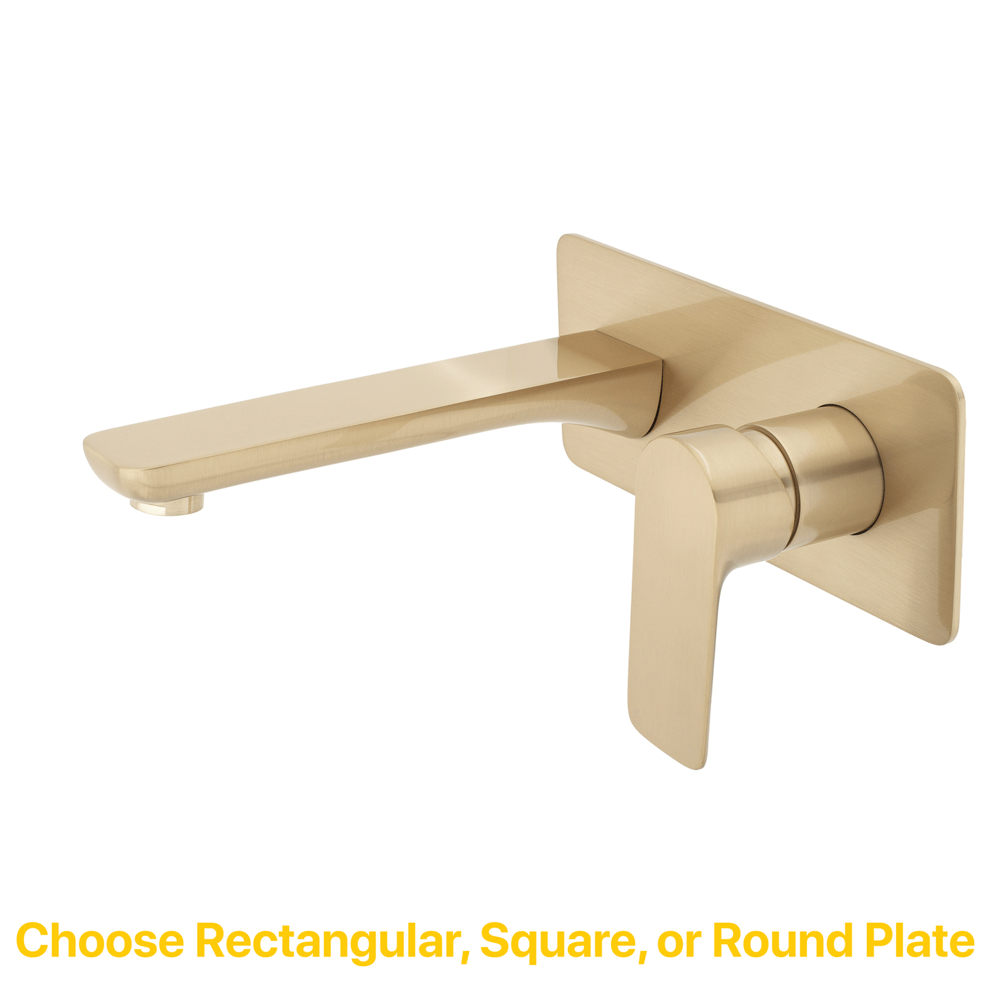 Jena Wall Mounted Basin/ Bath Mixer with Spout, PVD Brushed Brass (Gold)