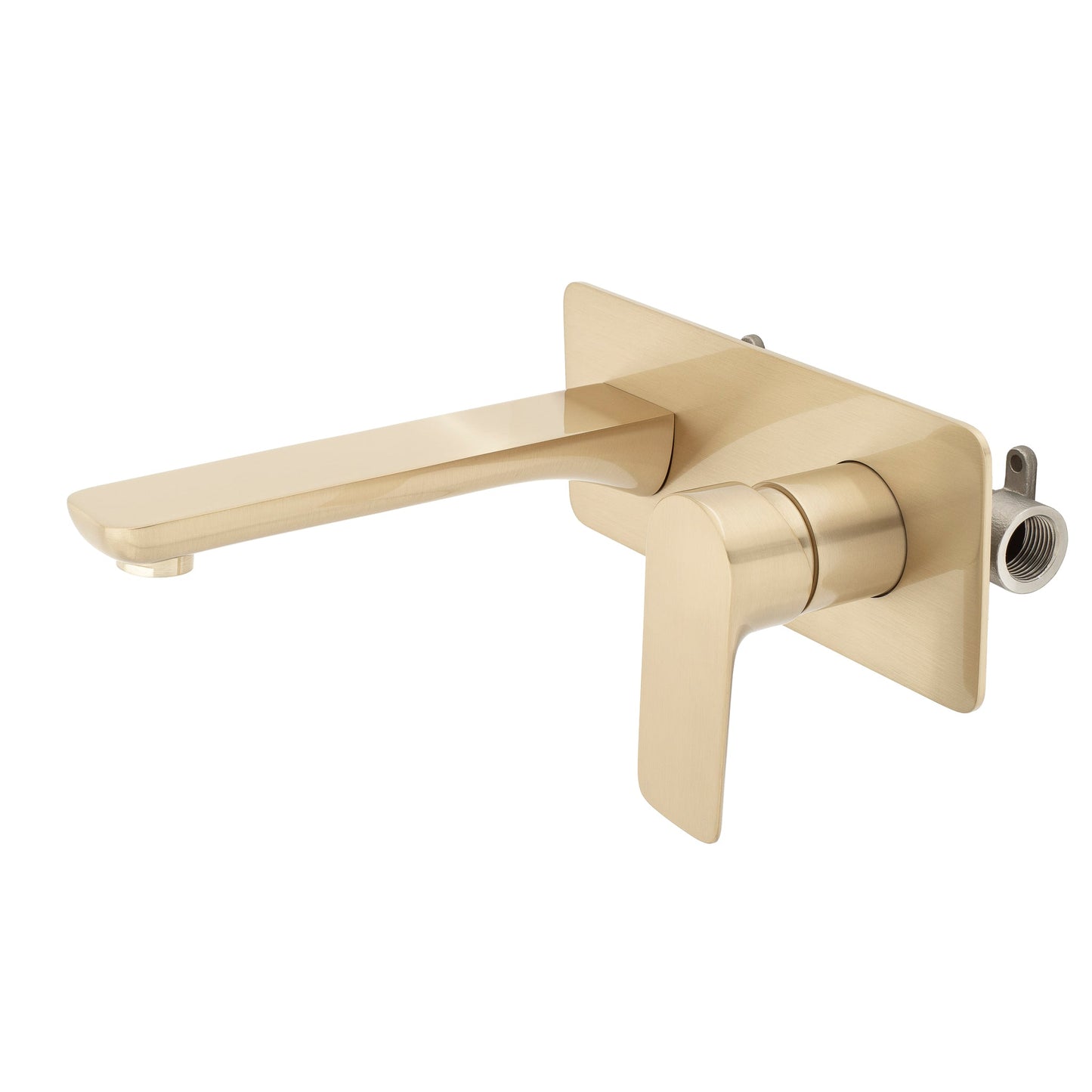 Jena Wall Mounted Basin/ Bath Mixer with Spout, PVD Brushed Brass (Gold)