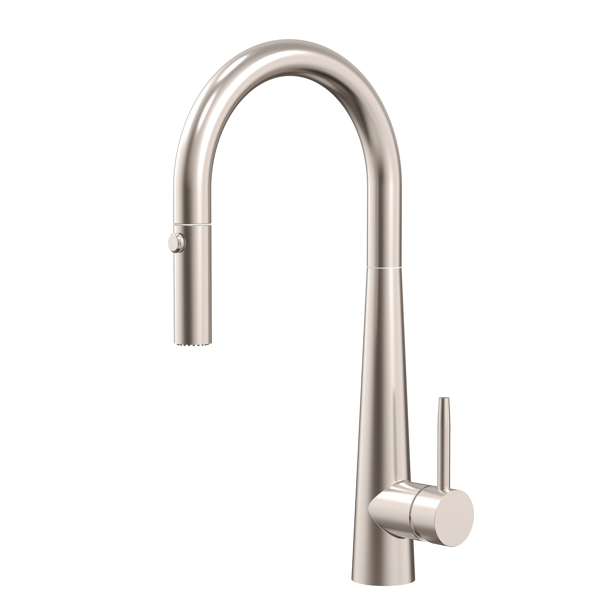 Profile Rise Gooseneck Kitchen Sink Mixer with Pull-Out, Brushed SS Ni ...