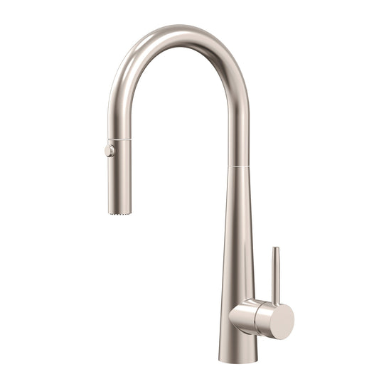 Profile Rise Gooseneck Kitchen Sink Mixer with Pull-Out, Brushed SS Nickel