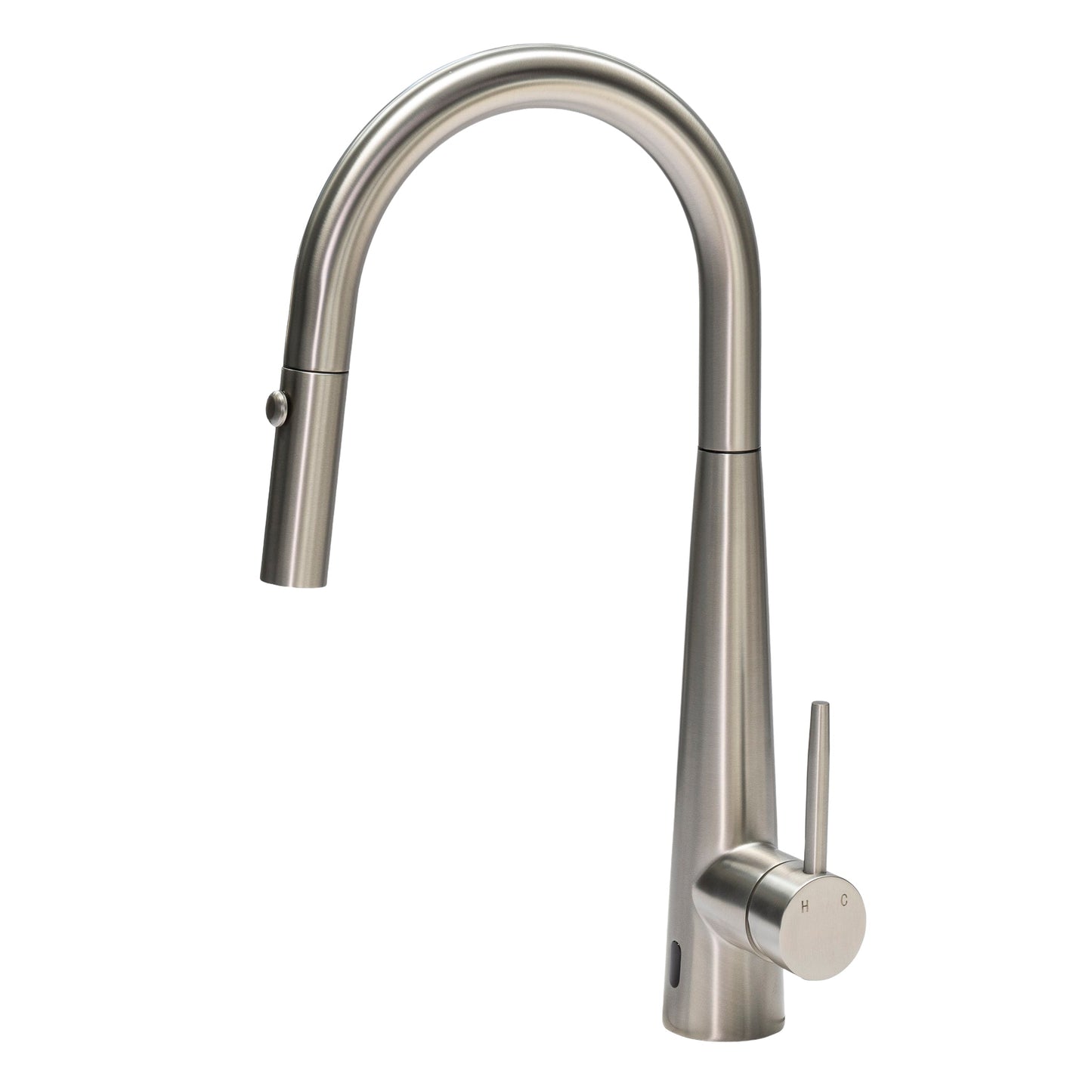 Profile Rise Gooseneck Kitchen Sink Mixer with Sensor and Pull-Out, Brushed SS Nickel