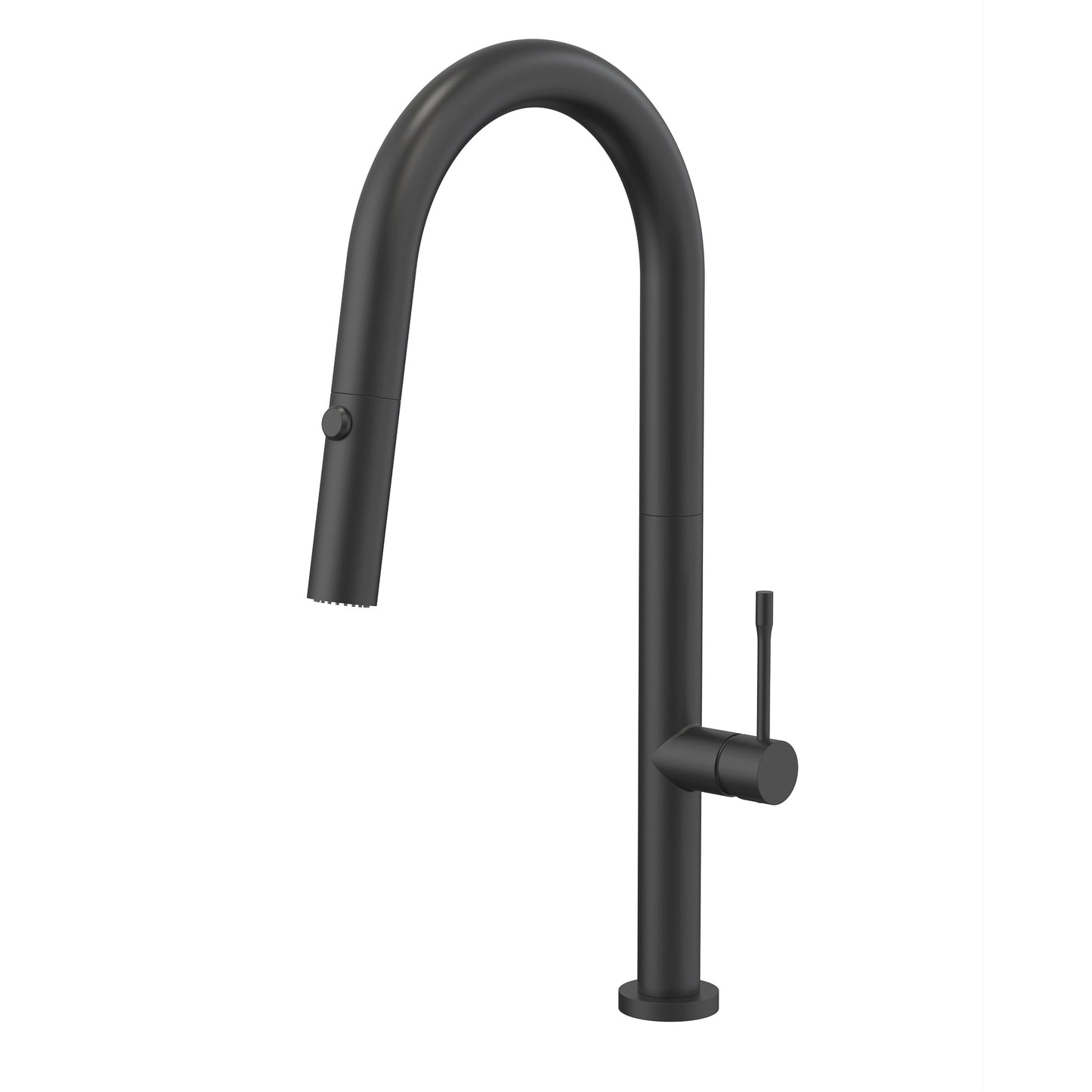 Profile Elegant Gooseneck Kitchen Sink Mixer with Pull-Out, Chromium Matte Black