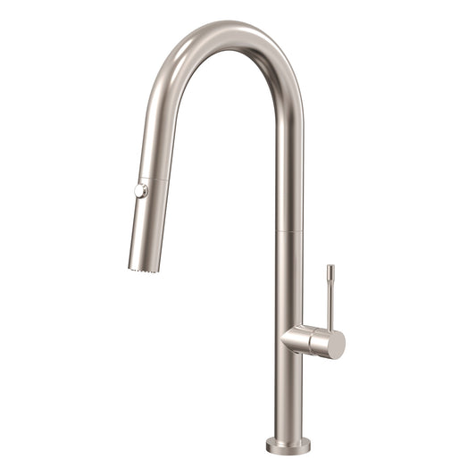 Profile Elegant Gooseneck Kitchen Sink Mixer with Pull-Out, Brushed SS Nickel