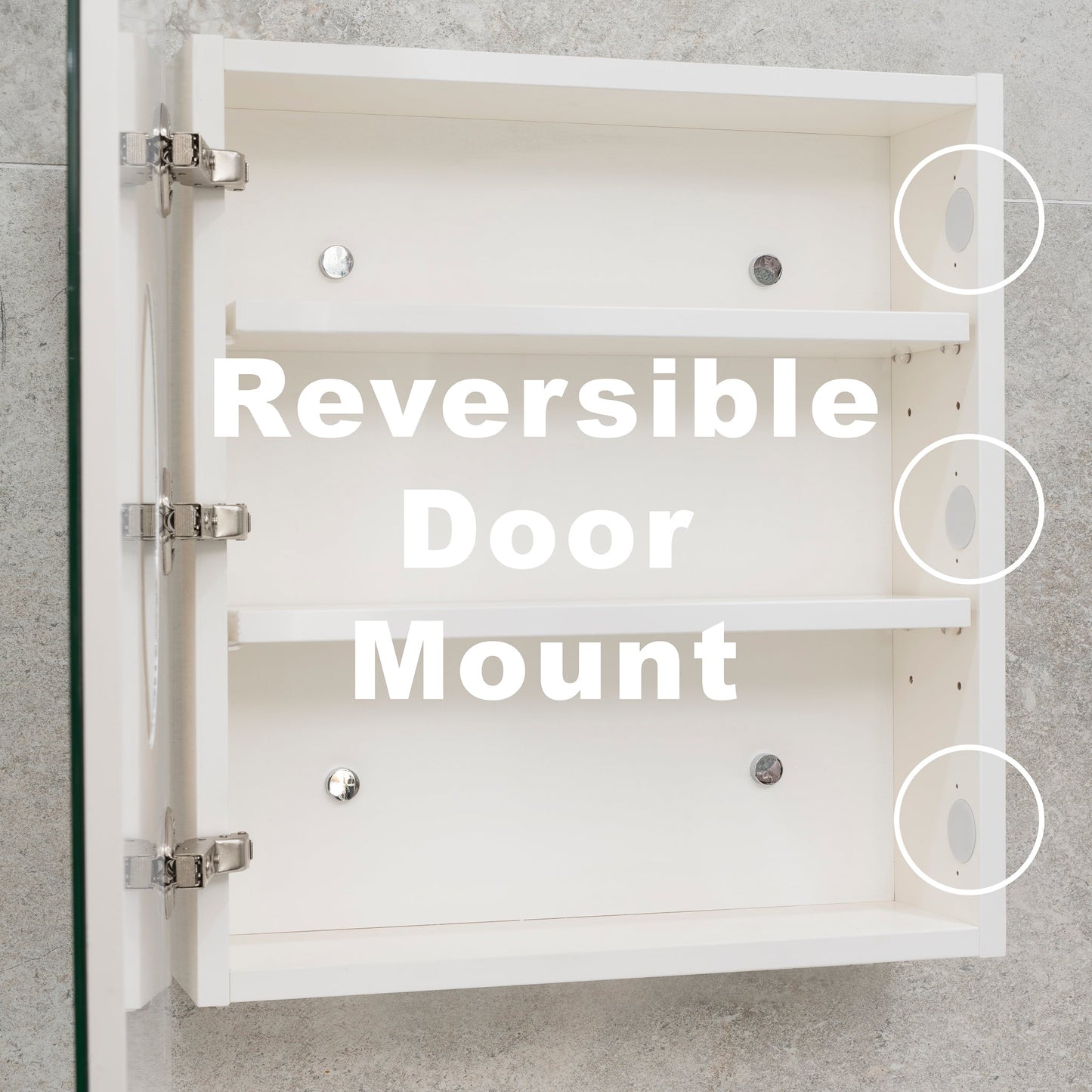 Retti Rectangular 600mm x 750mm Mirrored Shaving Cabinet, Matte White