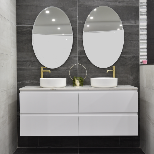 Oval Jewel 600mm x 900mm Frameless Mirror with Bevelled Edge