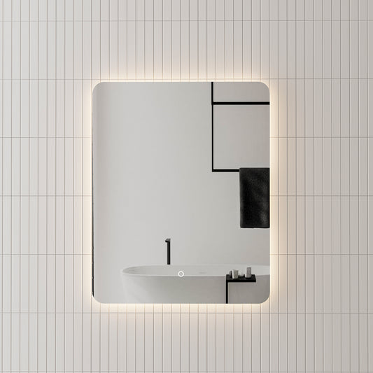 Retti Rectangular 600mm x 750mm Backlit LED Mirror with Polished Edge and Demister