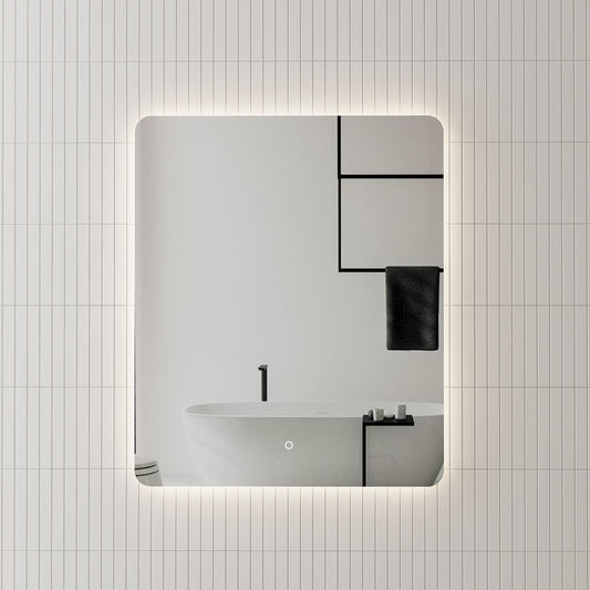 Retti Rectangular 750mm x 900mm Backlit LED Mirror with Polished Edge and Demister