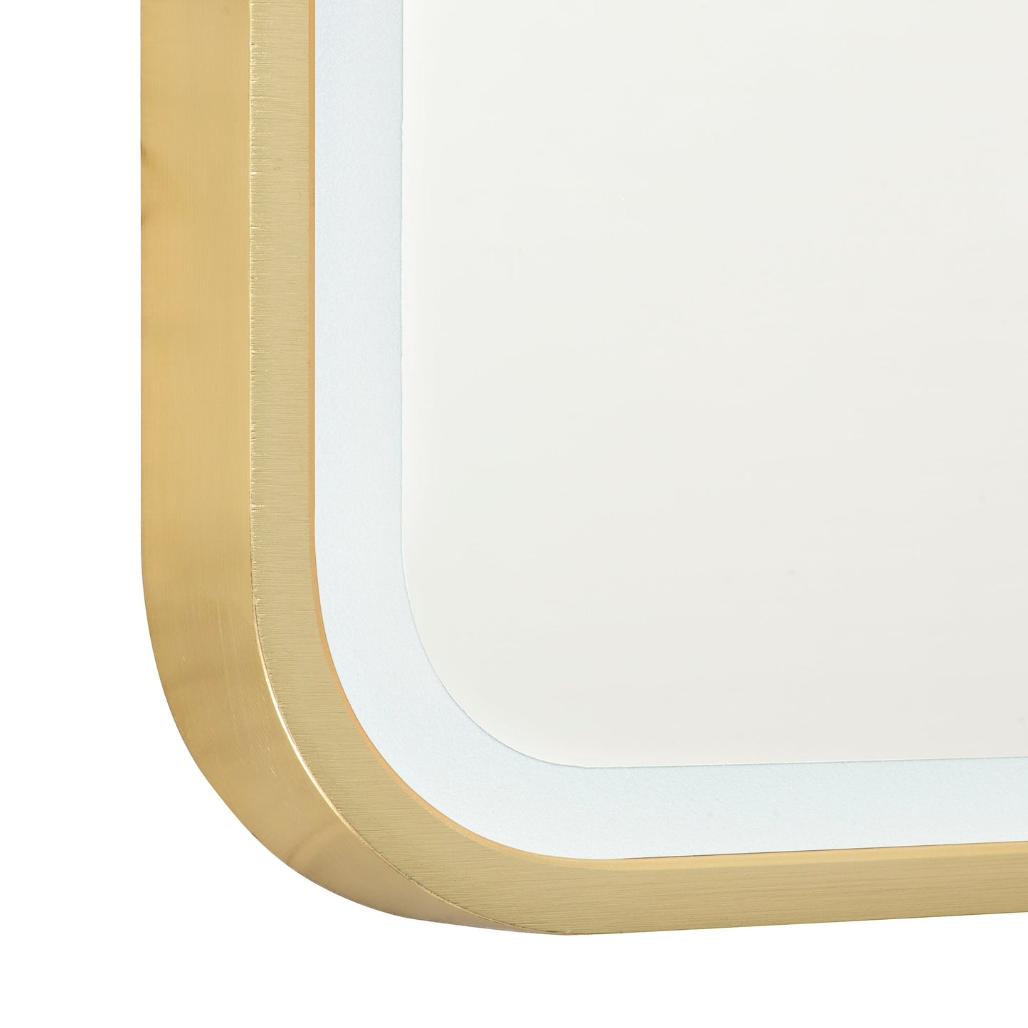 Arco Arch 1150mm x 1000mm Frontlit LED Framed Mirror in Brushed Brass (Gold) with Demister