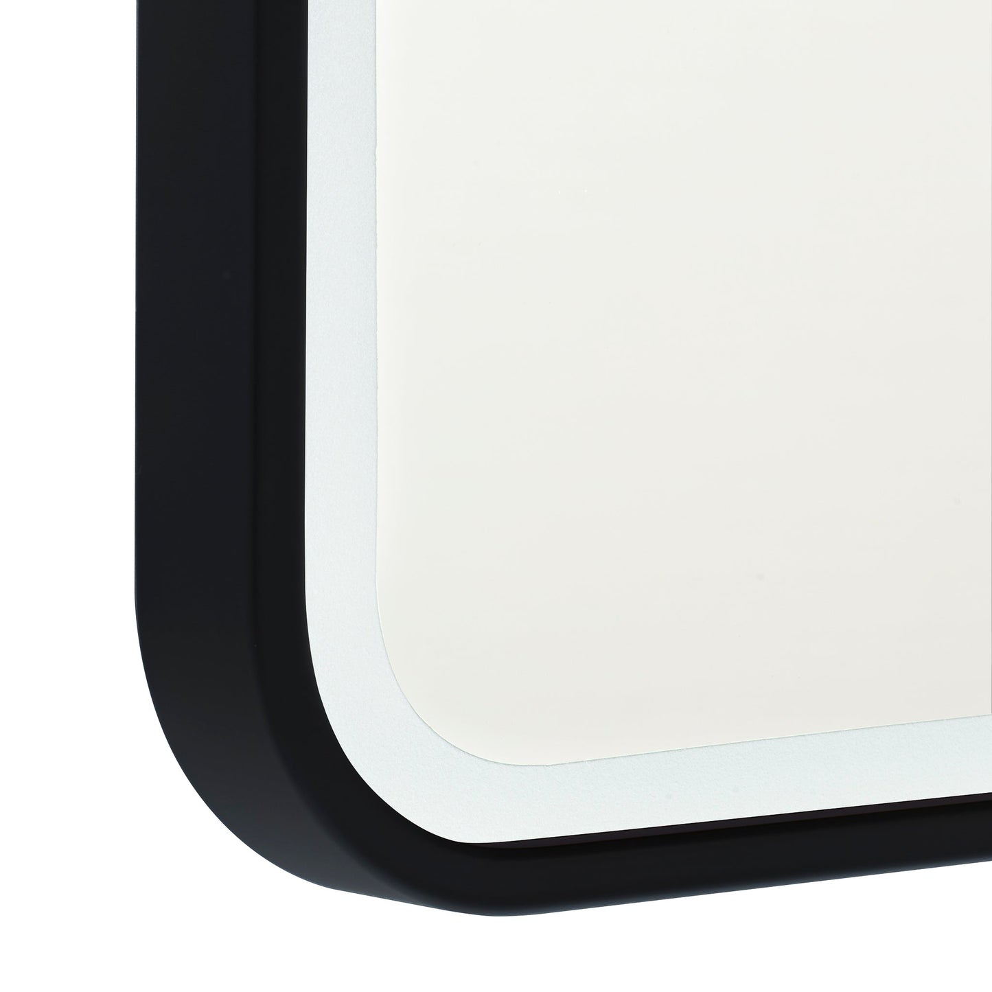 Retti Rectangular 450mm x 750mm Frontlit LED Mirror with Matte Black Frame and Demister