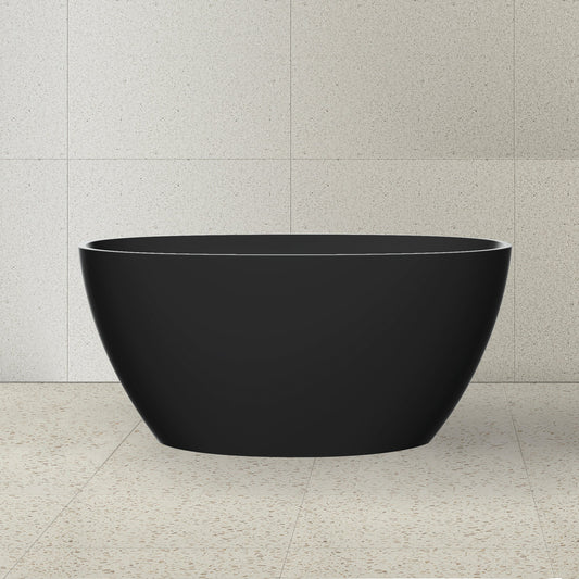 Byron Egg 1200mm Oval Freestanding Bath, Matte Black