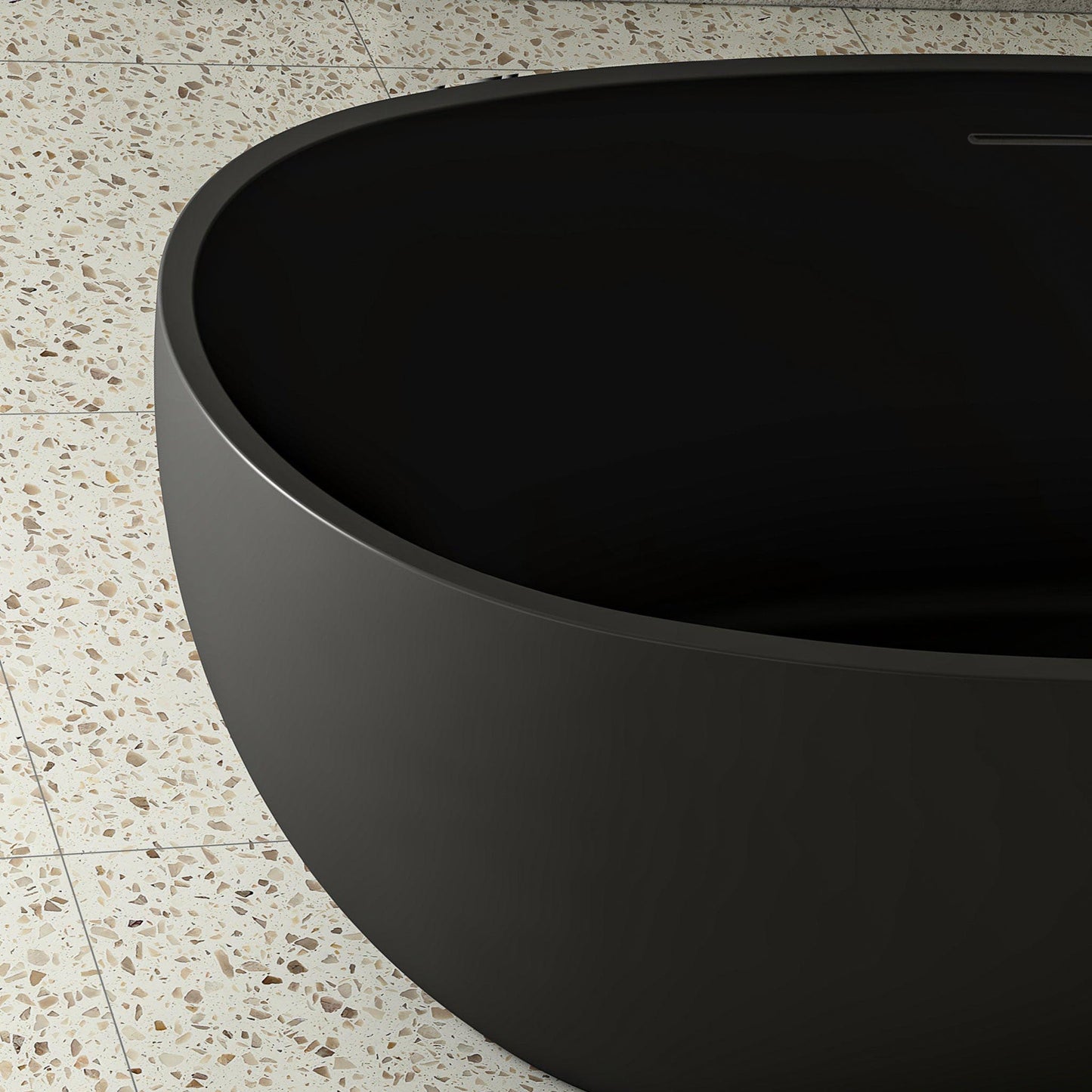 Byron Egg 1500mm Oval Freestanding Bath with Overflow, Matte Black