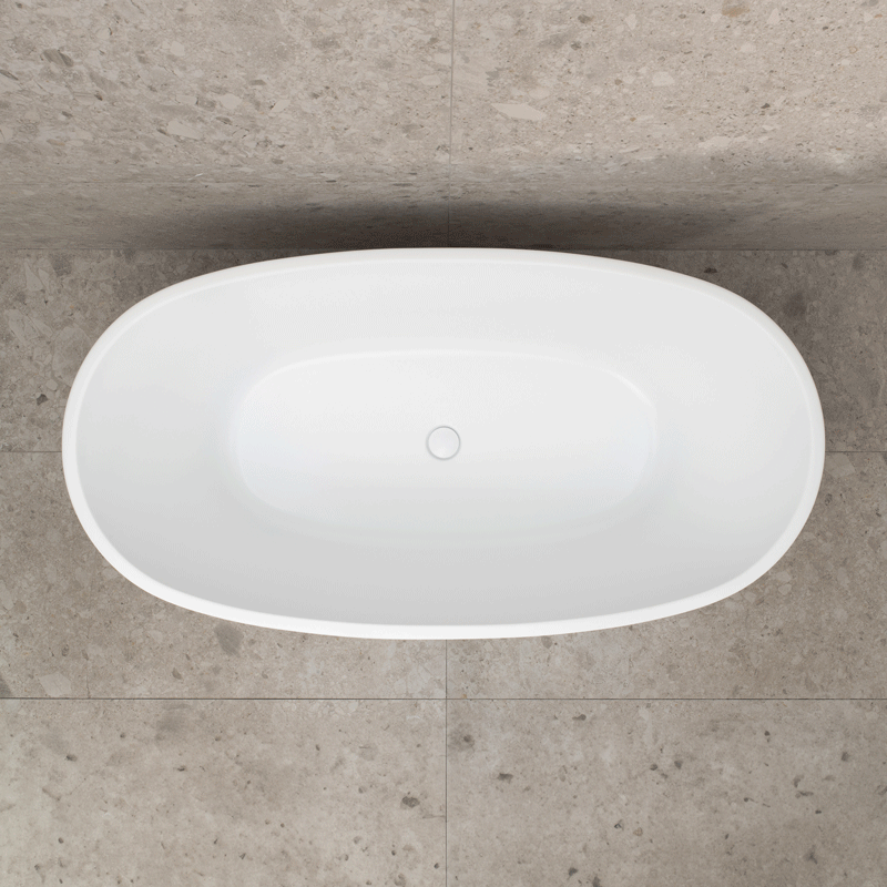 Byron Egg 1400mm Oval Freestanding Bath, Gloss White