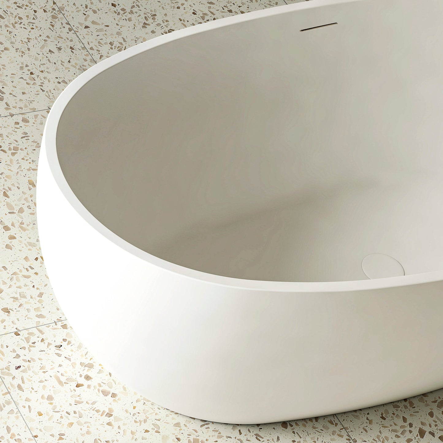 Byron Egg 1500mm Oval Freestanding Bath with Overflow, Gloss White