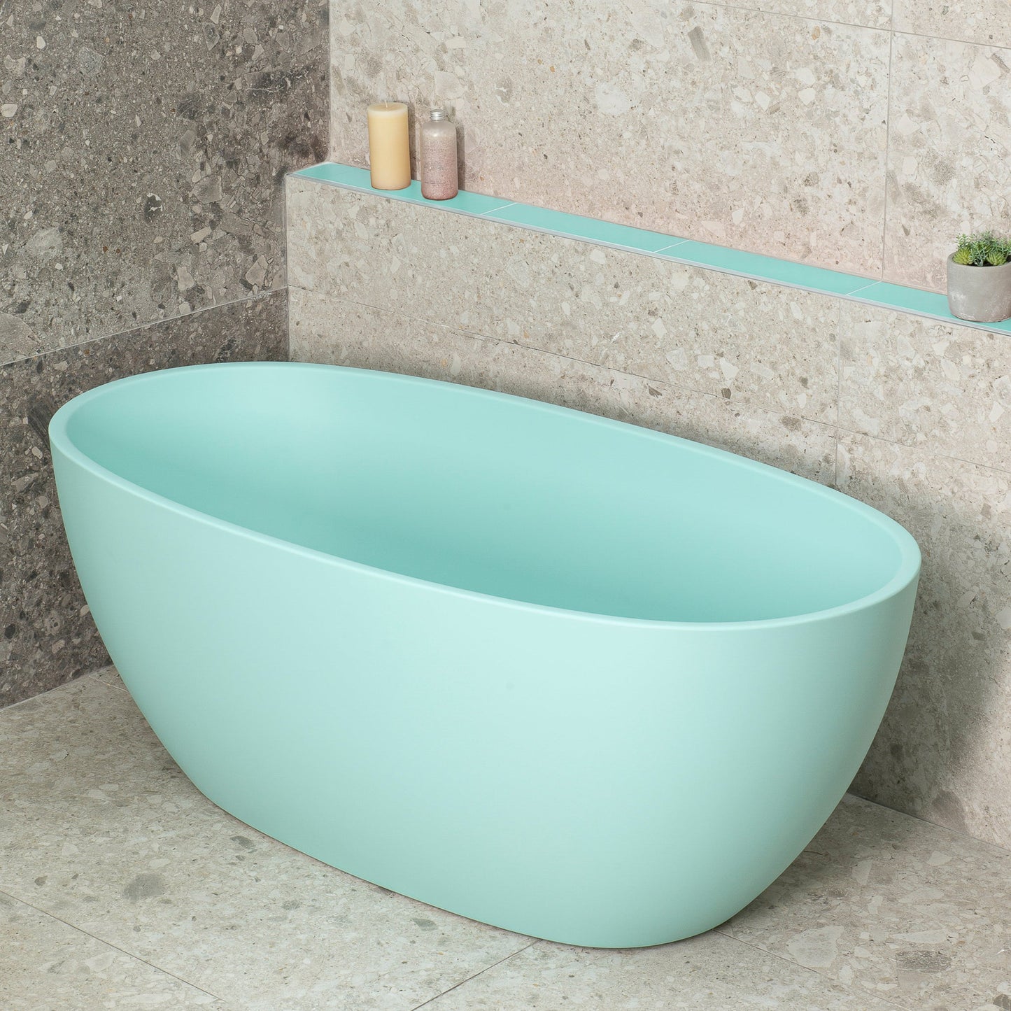 Byron Egg 1500mm Oval Freestanding Bath, Matte Duck Egg Blue - SPECIAL EDITION