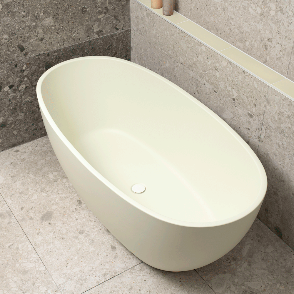 Byron Egg 1500mm Oval Freestanding Bath, Matte Light Pistachio Green - SPECIAL EDITION