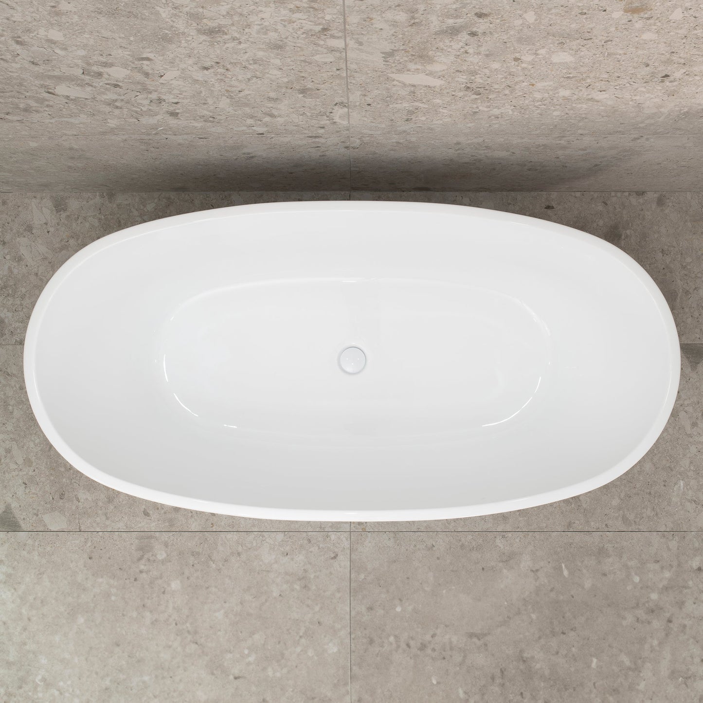 Byron Egg 1600mm Oval Freestanding Bath, Gloss White