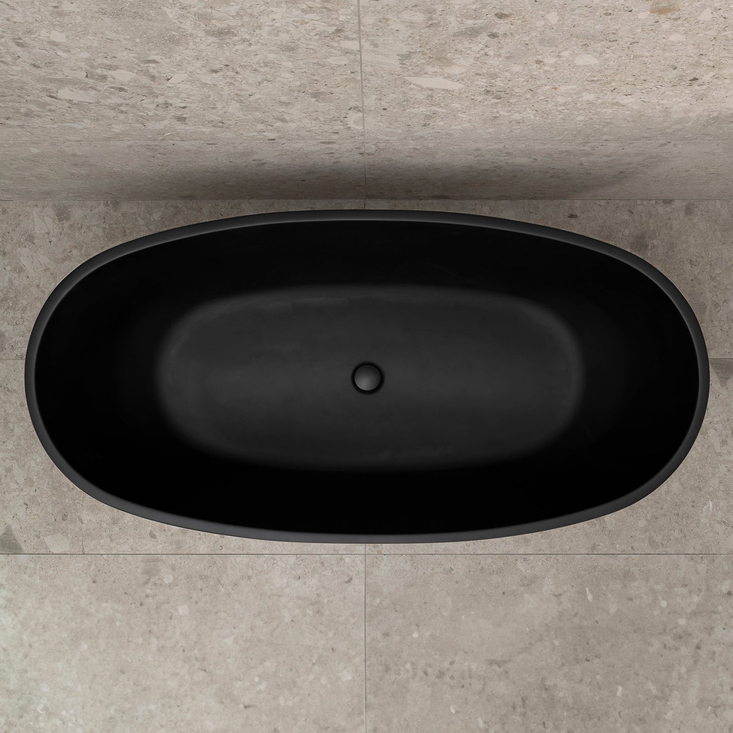 Byron Egg 1600mm Oval Freestanding Bath, Matte Black