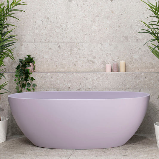 Byron Egg 63 inch Acrylic Freestanding Oval Bathtub, Matte Lilac - SPECIAL EDITION