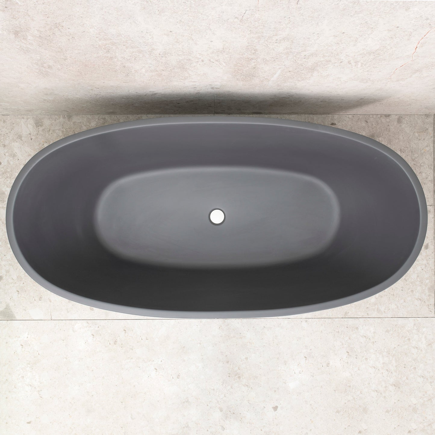 Byron Egg 1700mm Oval Freestanding Bath, Matte Charcoal Grey - SPECIAL EDITION