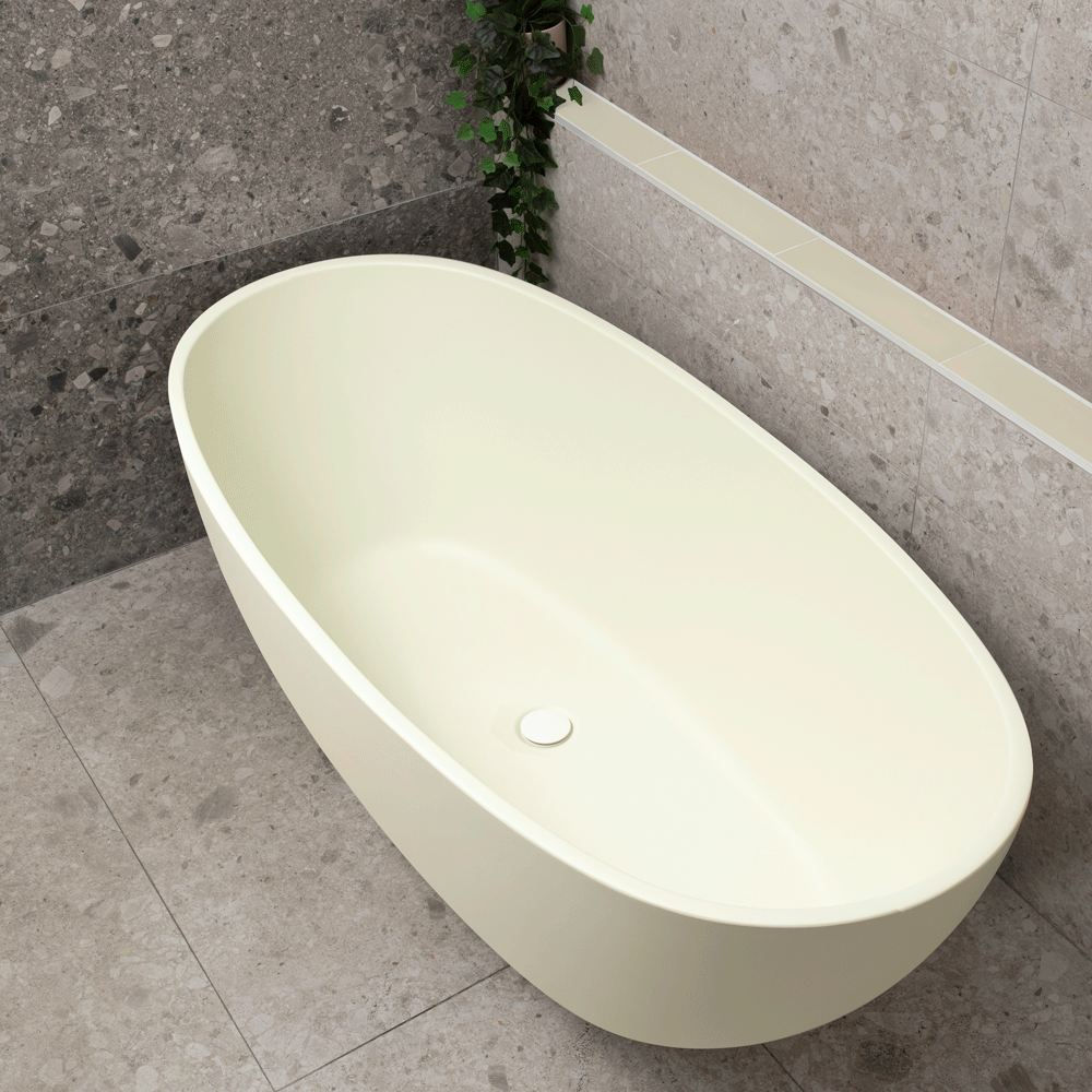 Byron Egg 1700mm Oval Freestanding Bath, Matte Light Pistachio Green - SPECIAL EDITION
