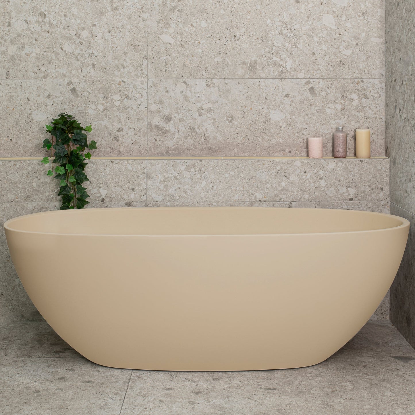 Byron Egg 1700mm Oval Freestanding Bath, Matte Vanilla Beige - SPECIAL EDITION