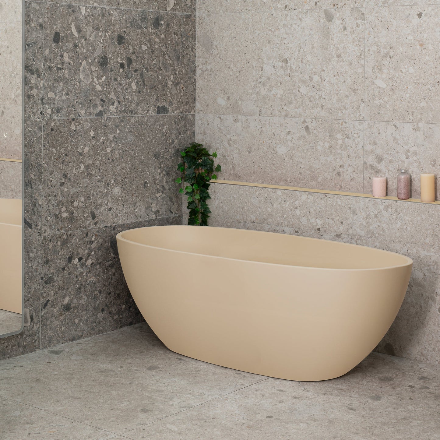 Byron Egg 1700mm Oval Freestanding Bath, Matte Vanilla Beige - SPECIAL EDITION
