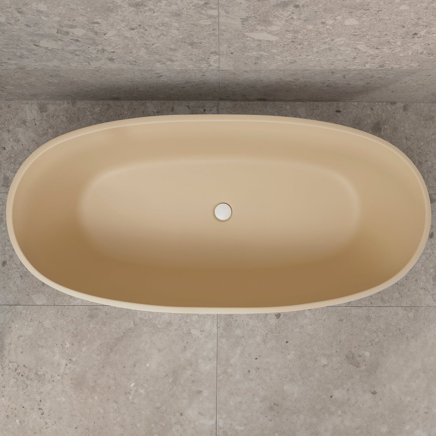 Byron Egg 1700mm Oval Freestanding Bath, Matte Vanilla Beige - SPECIAL EDITION