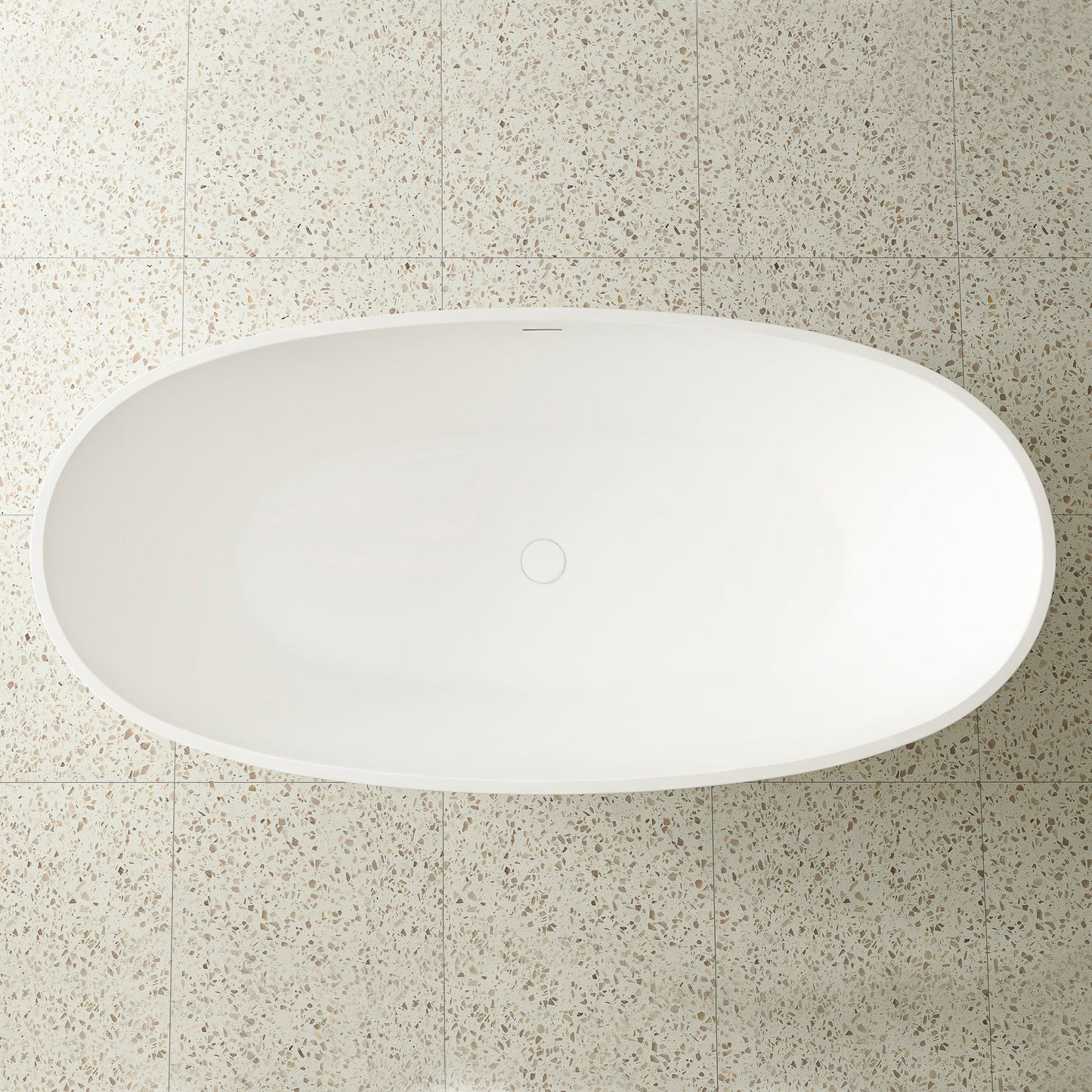 Byron Egg 1700mm Oval Freestanding Bath with Overflow, Matte White