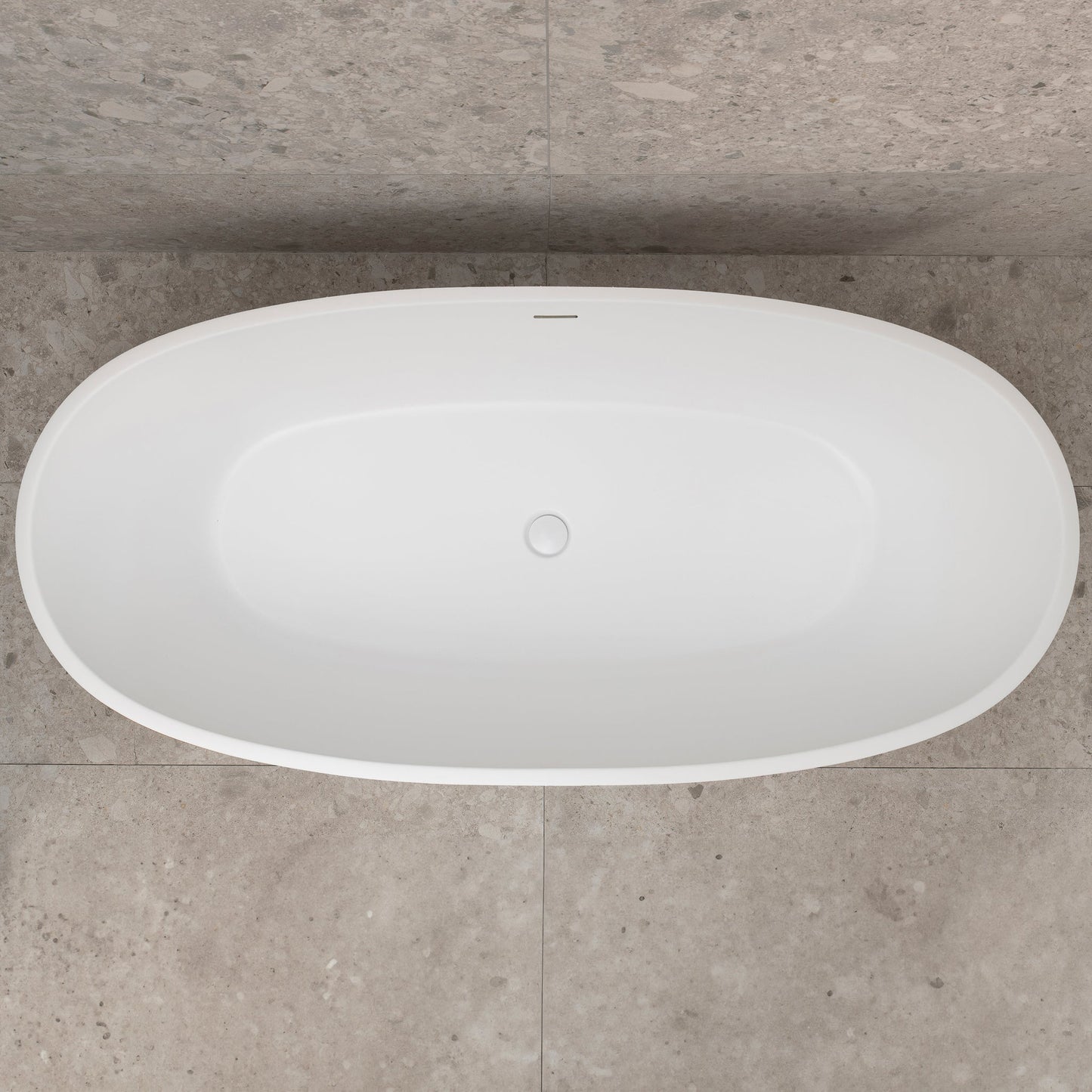 Byron Egg 1700mm Oval Freestanding Bath with Overflow, Matte White