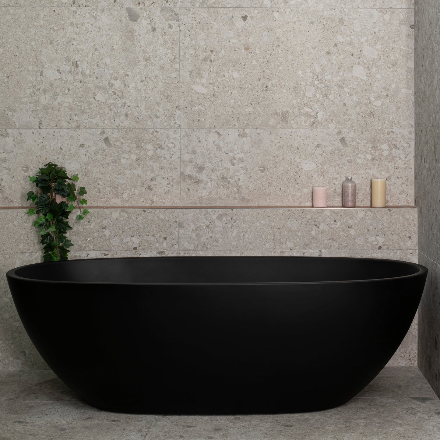 Byron Egg 1800mm Oval Freestanding Bath, Matte Black