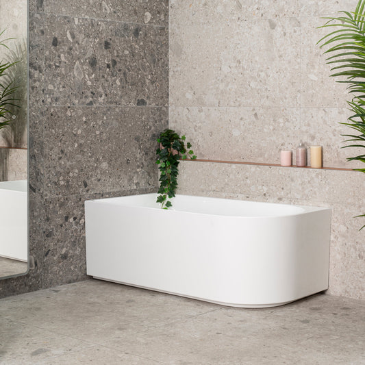 Arco 1500mm Freestanding Left Corner Bath, Gloss White
