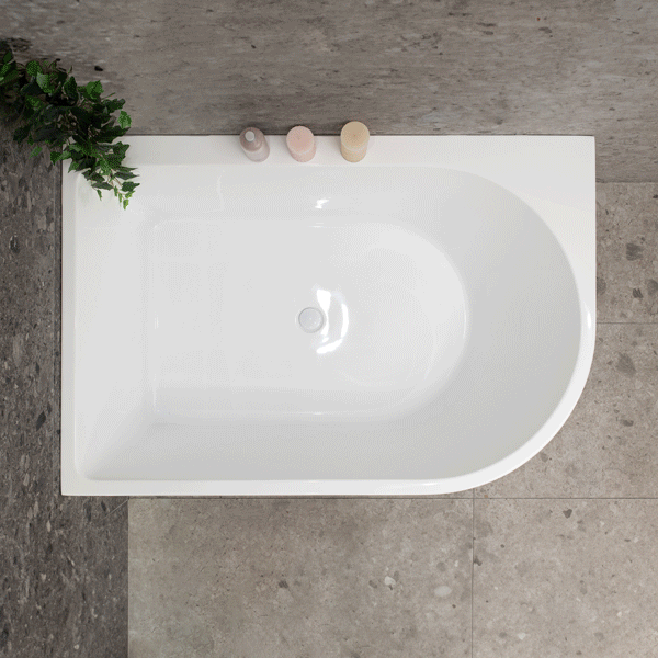 Arco Plus 1400mm Left Corner Bath, Gloss White
