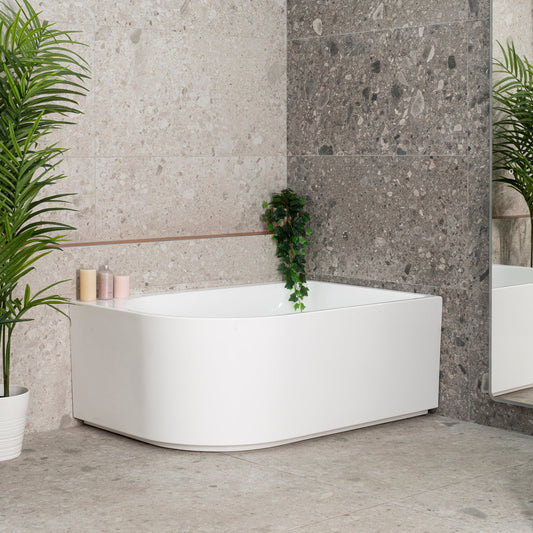 Arco Plus 1400mm Right Corner Bath, Gloss White