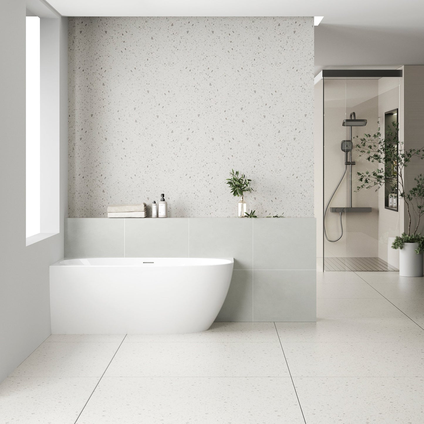 Byron Egg 1400mm Left Corner Freestanding Bath, Gloss White