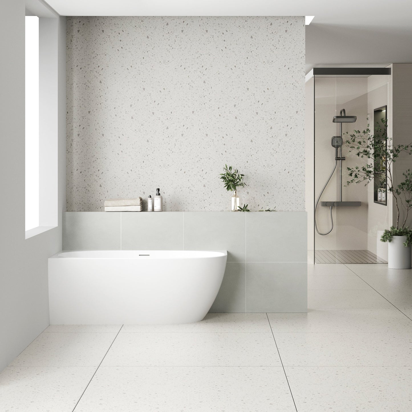 Byron Egg 1400mm Left Corner Freestanding Bath, Matte White