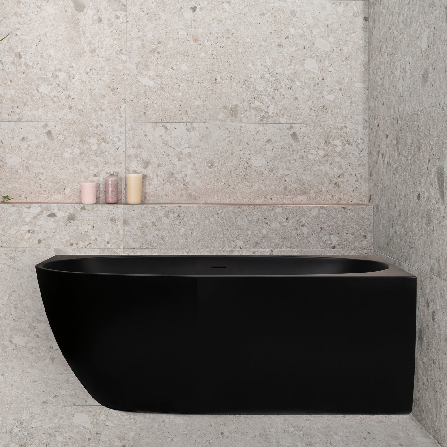 Byron Egg 1500mm Right Corner Freestanding Bath, Matte Black