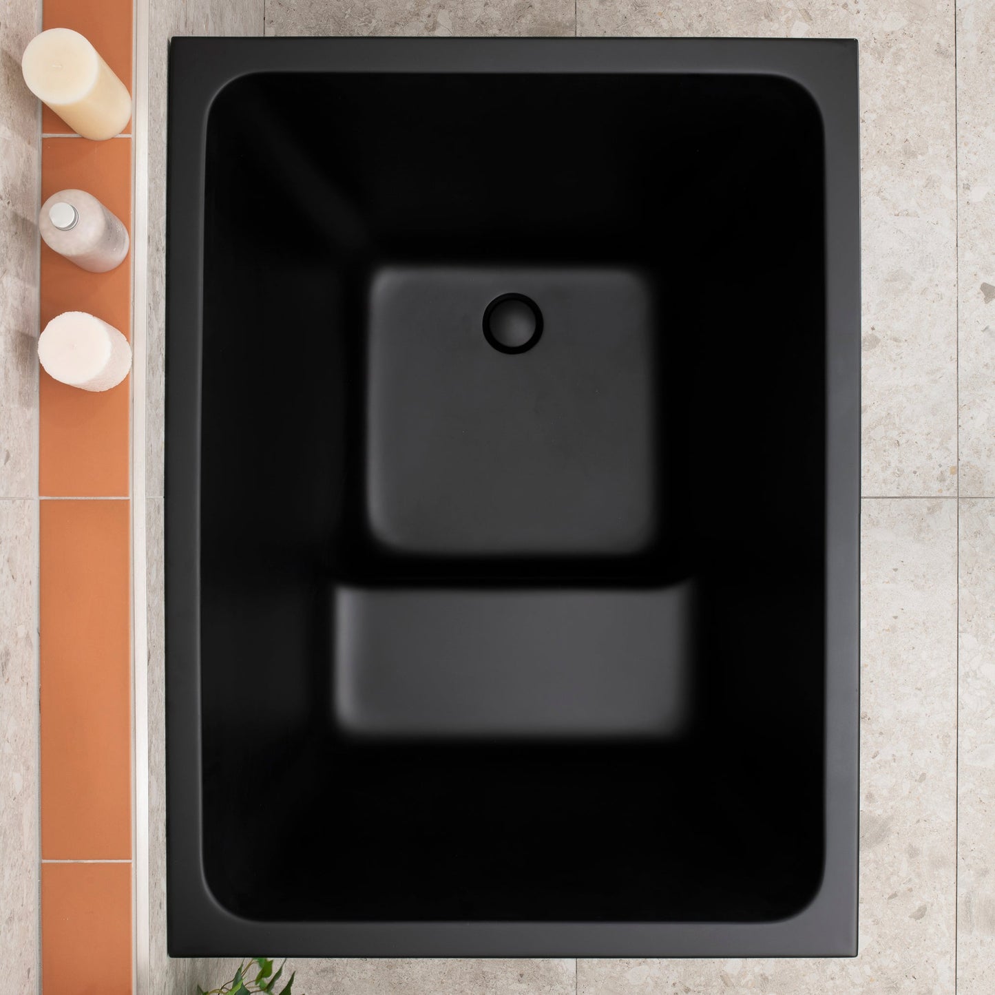 Hicube Multifit 1000mm Japanese Freestanding Bathtub with Seat, Matte Black