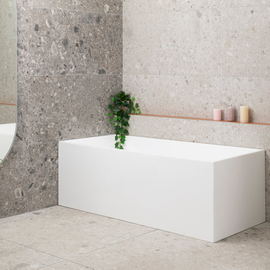 Cubix Square 1700mm Multifit Freestanding Bath, Gloss White